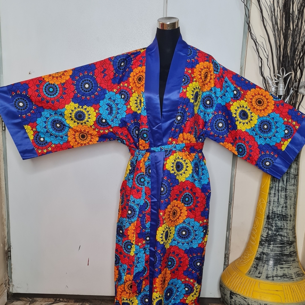 Colorful Ankara Kimono robe